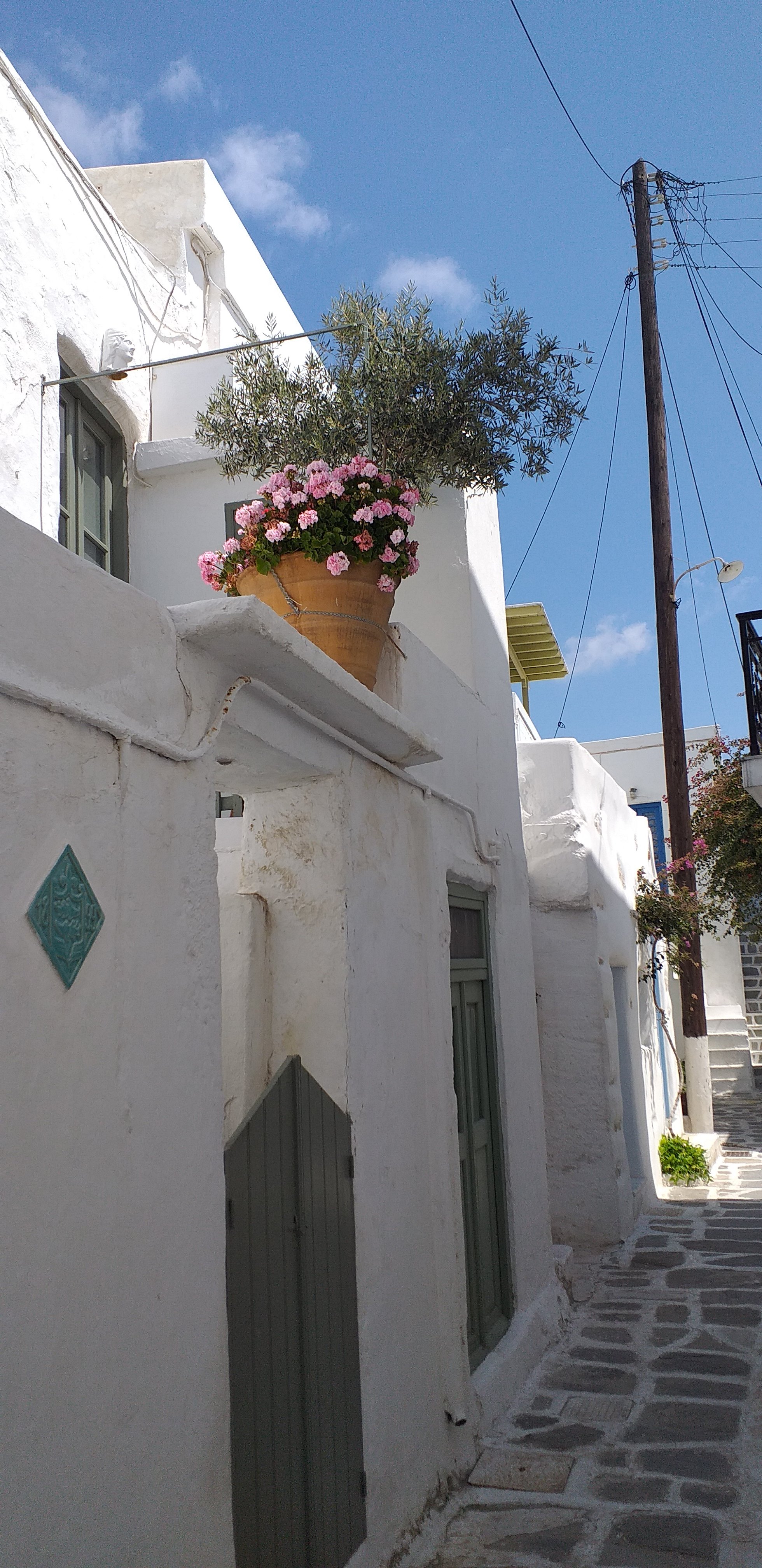 Paros Parikia cobblestone streets Greek Islands