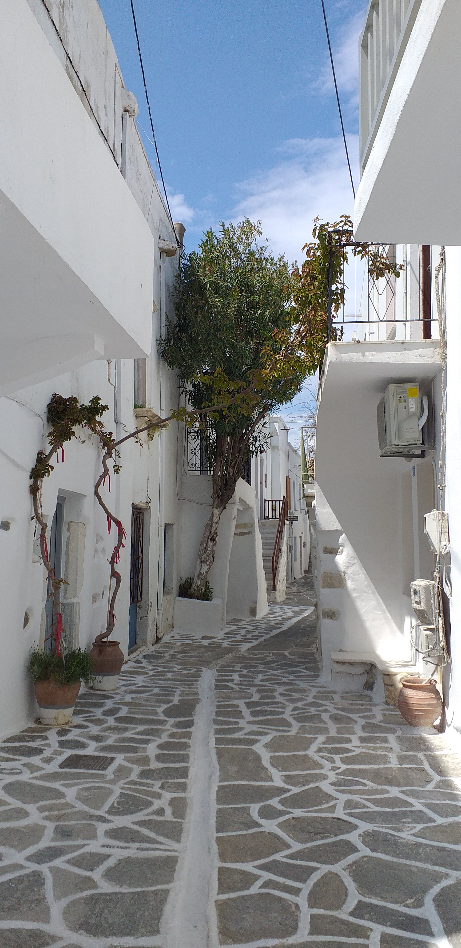 Paros Parikia cobblestone streets Greek Islands
