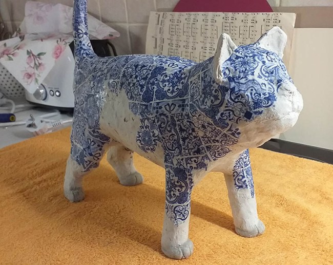 Painting the white bits white.